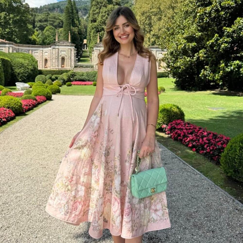 Zimmermann waverly plunge linen pink